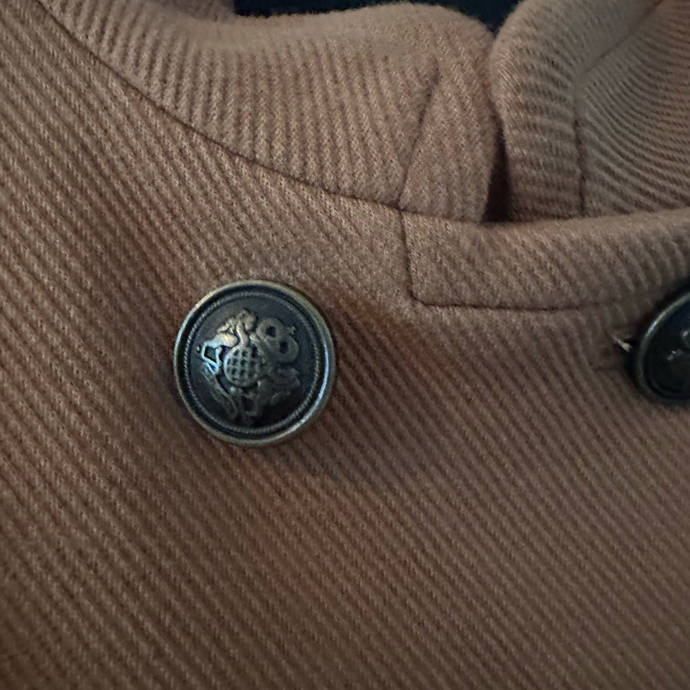 Talbots Double-Breasted Camel Pea Coat - Picture 5 of 8
